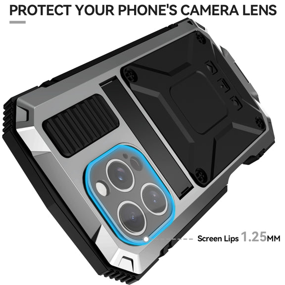 For iPhone 16 Pro Max R-JUST Life Water-resistant Dustproof Shockproof Phone Case(Silver)