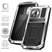 For iPhone 16 Pro Max R-JUST Life Water-resistant Dustproof Shockproof Phone Case(Silver)