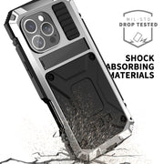 For iPhone 16 Pro Max R-JUST Life Water-resistant Dustproof Shockproof Phone Case(Silver)