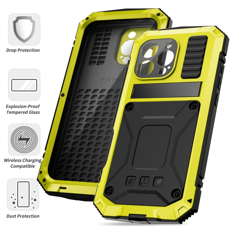 For iPhone 16 Pro R-JUST Life Waterproof Dustproof Shockproof Phone Case(Yellow) - free shipping - PMC Jewellery - Order now!