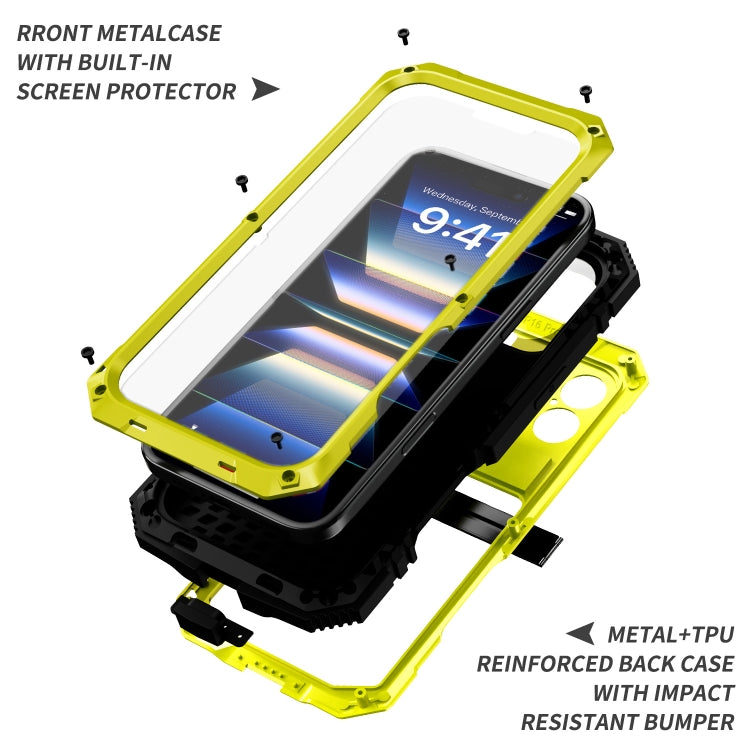 For iPhone 16 Plus R-JUST Life Waterproof Dustproof Shockproof Phone Case(Yellow) - free shipping - PMC Jewellery - Order now!
