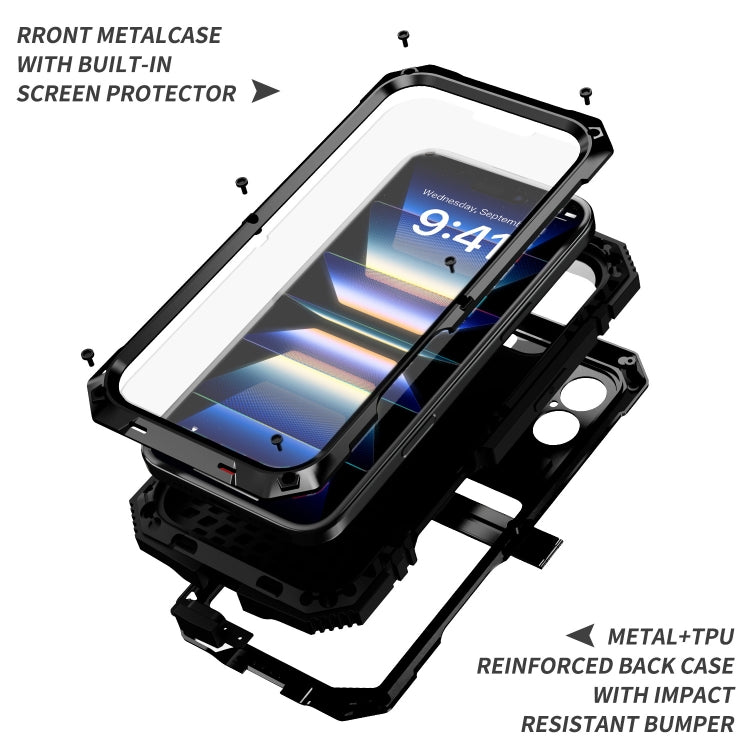 For iPhone 16 R-JUST Life Water-resistant Dustproof Shockproof Phone Case(Black)
