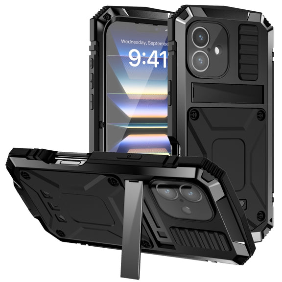 For iPhone 16 R-JUST Life Water-resistant Dustproof Shockproof Phone Case(Black)