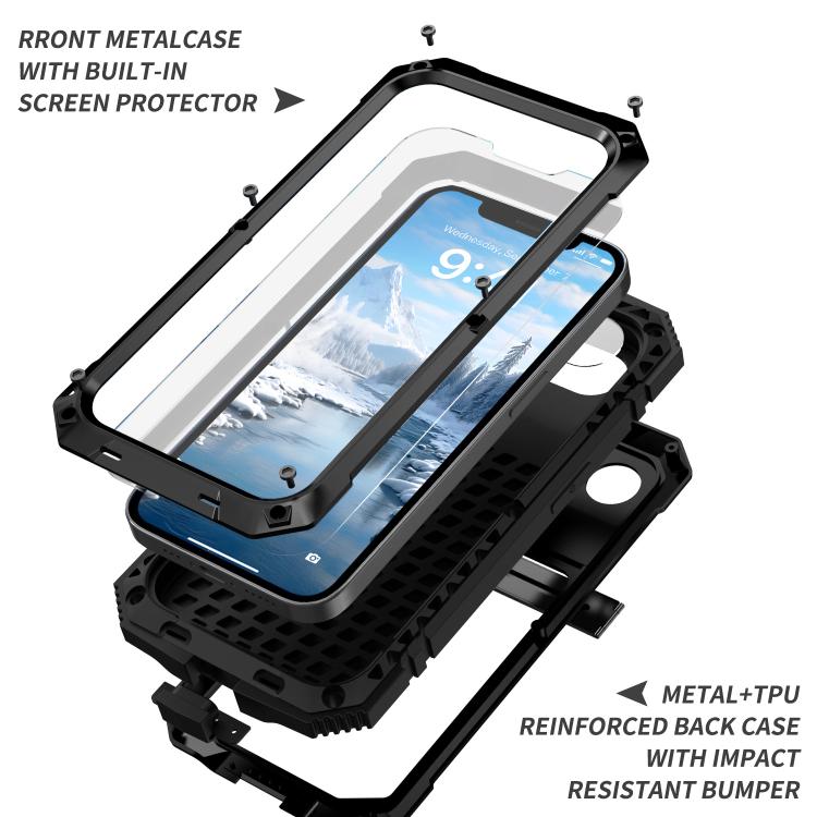 For iPhone 16e R-JUST Life Water-resistant Dustproof Shockproof Phone Case(Black)