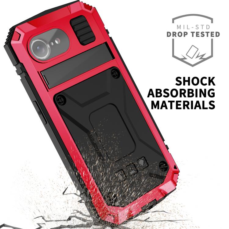 For iPhone 16e R-JUST Life Waterproof Dustproof Shockproof Phone Case(Red) - iPhone 16e Cases by R-JUST | Online Shopping South Africa | PMC TechLife | Buy Now Pay Later Mobicred