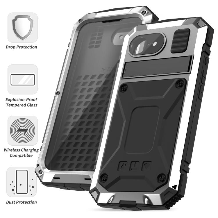 For iPhone 16e R-JUST Life Waterproof Dustproof Shockproof Phone Case(Silver) - iPhone 16e Cases by R-JUST | Online Shopping South Africa | PMC TechLife | Buy Now Pay Later Mobicred