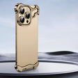 For iPhone 16 Pro Max Frameless Metal Corner Pad Phone Case with Lens Film(Gold) - iPhone 16 Pro Max Cases by PMC TechLife | Online Shopping South Africa | PMC TechLife | Buy Now Pay Later Mobicred