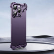 For iPhone 16 Pro Max Frameless Metal Corner Pad Phone Case with Lens Film(Purple) - iPhone 16 Pro Max Cases by PMC TechLife | Online Shopping South Africa | PMC TechLife | Buy Now Pay Later Mobicred