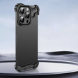 For iPhone 16 Pro Frameless Metal Corner Pad Phone Case with Lens Film(Black) - iPhone 16 Pro Cases by PMC TechLife | Online Shopping South Africa | PMC TechLife | Buy Now Pay Later Mobicred