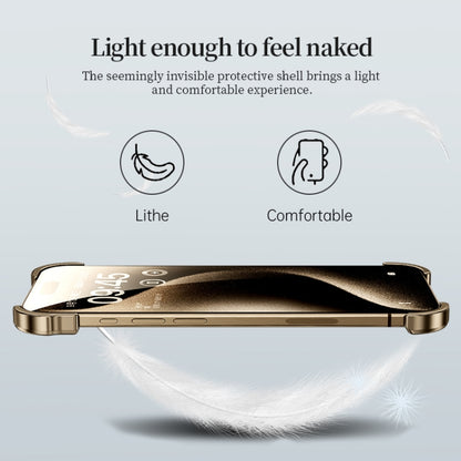 For iPhone 16 Plus Frameless Metal Corner Pad Phone Case with Lens Film(Silver) - free shipping - PMC Jewellery - Order now!