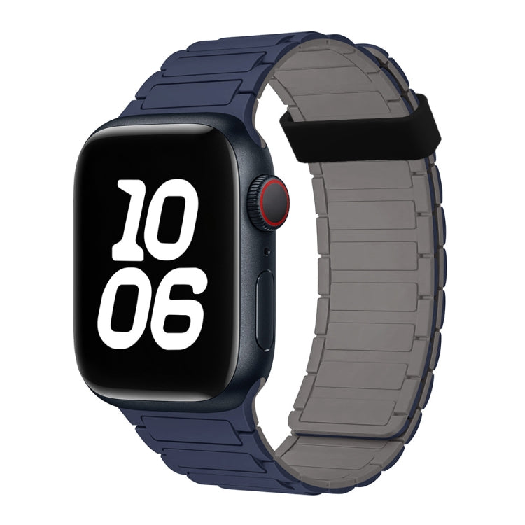 For Apple Watch SE 2023 44mm Tri-beads Magnetic Hoop Silicone Watch Band(Indigo Grey) - free shipping - PMc TechLife - Order now!