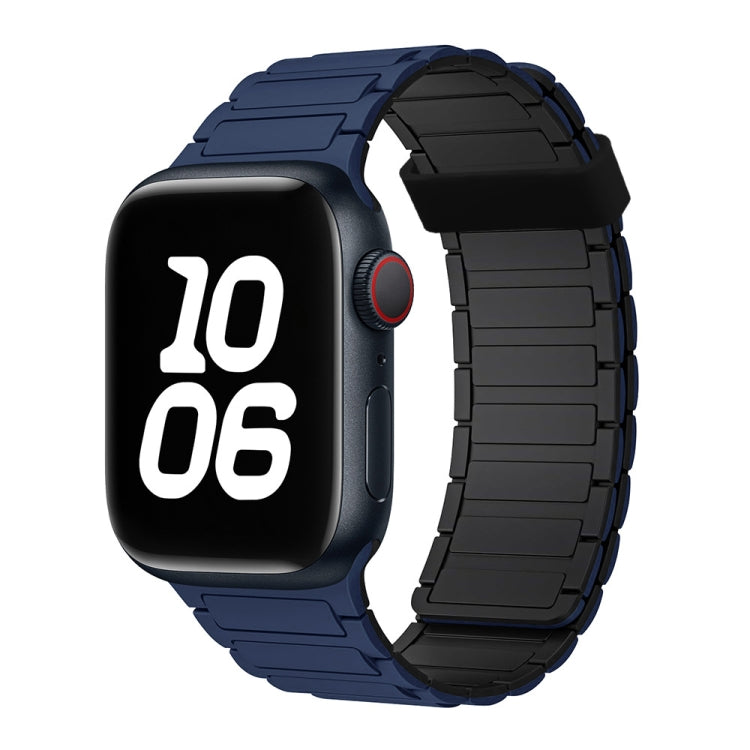 For Apple Watch Ultra 49mm Tri-beads Magnetic Hoop Silicone Watch Band(Dark Blue Black) - free shipping - PMc TechLife - Order now!