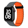 For Apple Watch SE 44mm Tri-beads Magnetic Hoop Silicone Watch Band(Grey Orange) - free shipping - PMc TechLife - Order now!