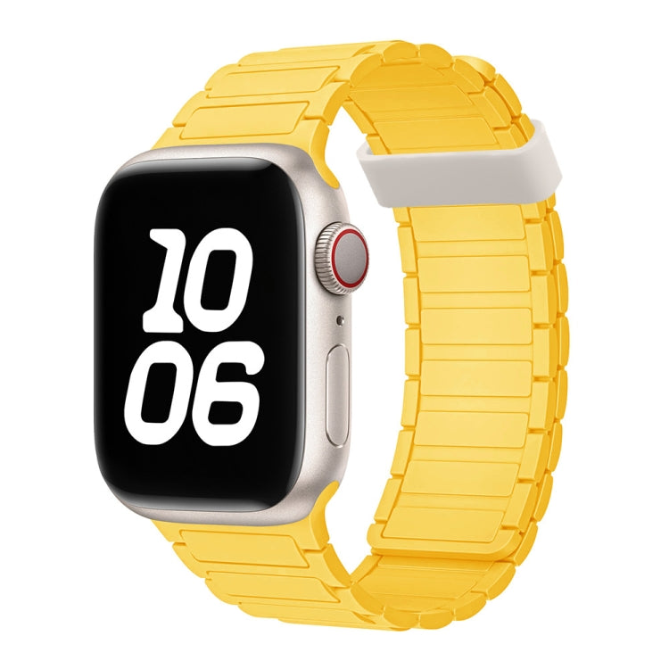 For Apple Watch SE 44mm Tri-beads Magnetic Hoop Silicone Watch Band(Yellow) - free shipping - PMc TechLife - Order now!