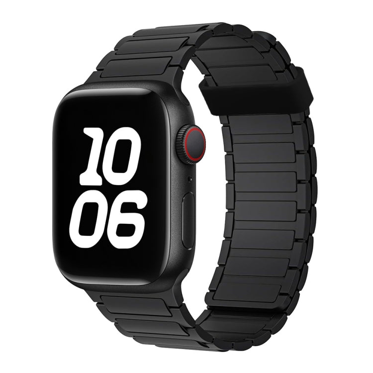 For Apple Watch Series 6 44mm Tri-beads Magnetic Hoop Silicone Watch Band(Black) - free shipping - PMc TechLife - Order now!