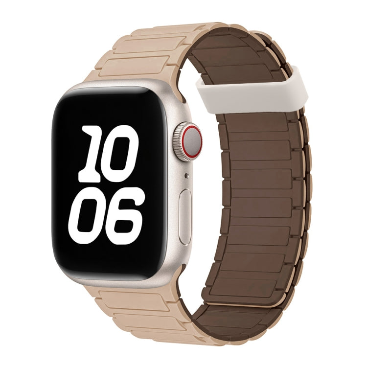 For Apple Watch Series 4 44mm Tri-beads Magnetic Hoop Silicone Watch Band(Milk Tea Chocolate) - free shipping - PMc TechLife - Order now!
