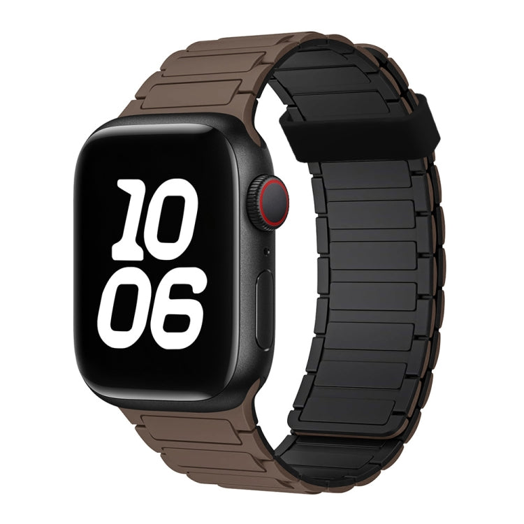 For Apple Watch Series 3 38mm Tri-beads Magnetic Hoop Silicone Watch Band(Chocolate Black) - free shipping - PMc TechLife - Order now!