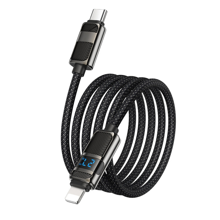 hoco U137 USB-C / Type-C to 8 Pin Line PD Charging Data Cable with Display, Length:1.2m(White) - free shipping - PMC Jewellery - Order now!
