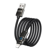 hoco U137 USB to 8 Pin Line 2.4A Charging Data Cable with Display, Length:1.2m(Black)