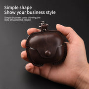 For Samsung Galaxy Buds 3 Business Leather Bluetooth Earphone Protective Case with Hook(Light Brown)