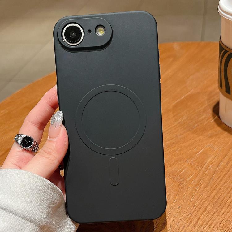 For iPhone 16e Solid Color Liquid Silicone MagSafe Magnetic Phone Case(Black) - iPhone 16e Cases by PMC TechLife | Online Shopping South Africa | PMC TechLife | Buy Now Pay Later Mobicred