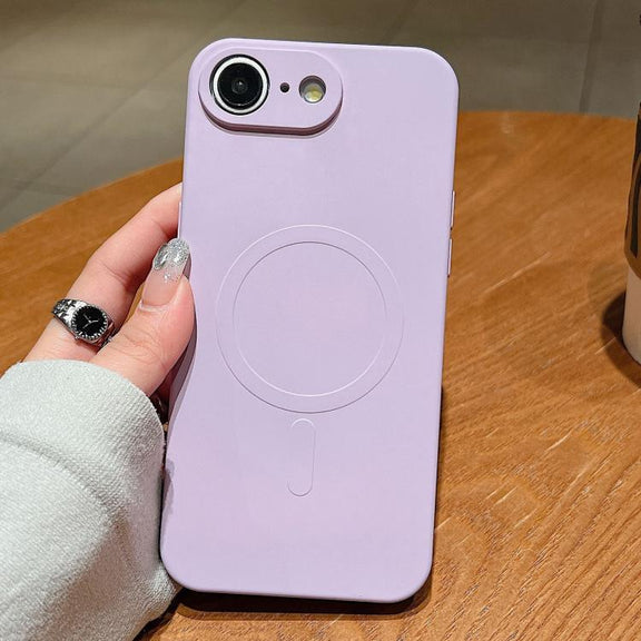 For iPhone 16e Solid Color Liquid Silicone MagSafe Magnetic Phone Case(Lilac)