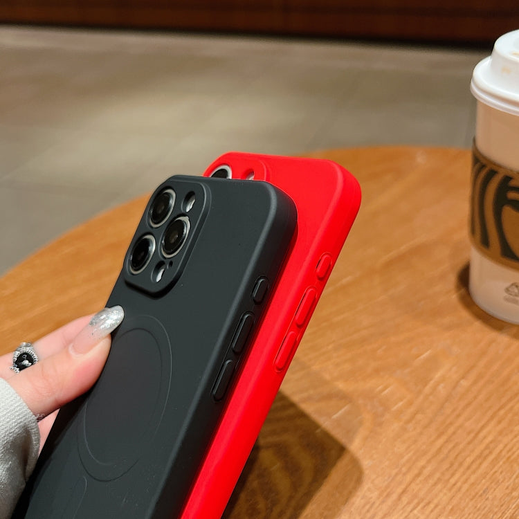 For iPhone 16e Solid Color Liquid Silicone MagSafe Magnetic Phone Case(Orange) - iPhone 16e Cases by PMC TechLife | Online Shopping South Africa | PMC TechLife | Buy Now Pay Later Mobicred