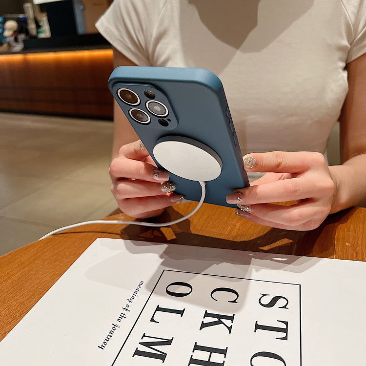 For iPhone 16e Solid Color Liquid Silicone MagSafe Magnetic Phone Case(Grey) - iPhone 16e Cases by PMC TechLife | Online Shopping South Africa | PMC TechLife | Buy Now Pay Later Mobicred