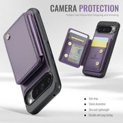 For Google Pixel 9 Pro XL JEEHOOD J05 Business Magnetic Style RFID Leather Phone Case(Purple)
