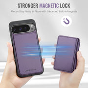 For Google Pixel 9 Pro XL JEEHOOD J05 Business Magnetic Style RFID Leather Phone Case(Purple)