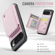 For Google Pixel 9 Pro XL JEEHOOD J05 Business Magnetic Style RFID Leather Phone Case(Pink)