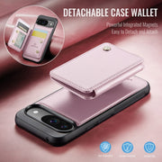 For Google Pixel 9 / 9 Pro JEEHOOD J05 Business Magnetic Style RFID Leather Phone Case(Pink)