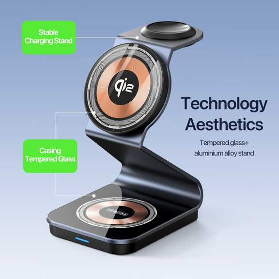 DUZZONA W21 Qi2 15W 3 in 1 Magnetic Wireless Charger Stand(Black)