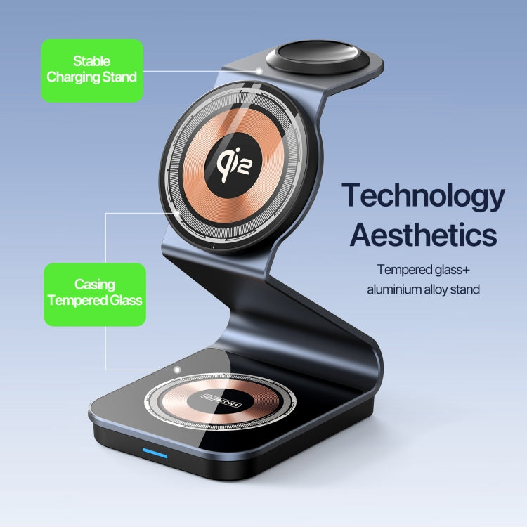 DUZZONA W21 Qi2 15W 3 in 1 Magnetic Wireless Charger Stand(Black)