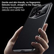 For Redmi K70 / K70 Pro First Layer Cowhide Leather Electroplated PC Phone Case(Black)