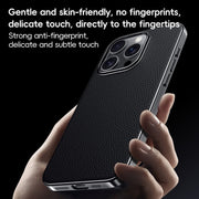 For iPhone 16 First Layer Cowhide Leather Electroplated PC Phone Case(Black)