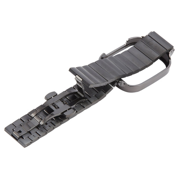 For Redmi Watch 3 Lite Frame Integrated One-bead Stainless Steel Watch Band(Black)