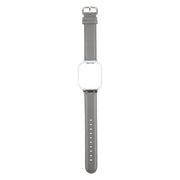 For Redmi Watch 3 Lite Metal Frame Integrated Genuine Leather Watch Band(Grey)