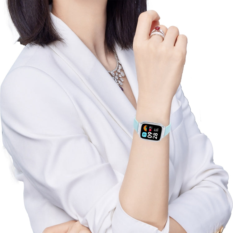 For Redmi Watch 3 Lite Metal Frame Integrated Genuine Leather Watch Band(Grey) - free shipping - PMc TechLife - Order now!