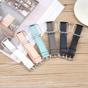 For Redmi Watch 3 Lite Metal Frame Integrated Genuine Leather Watch Band(Grey)