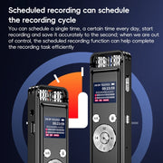 ZD43B Omnidirectional Dual Mic Smart Noise Reduction Voice Recorder, Memory:64GB(Black)