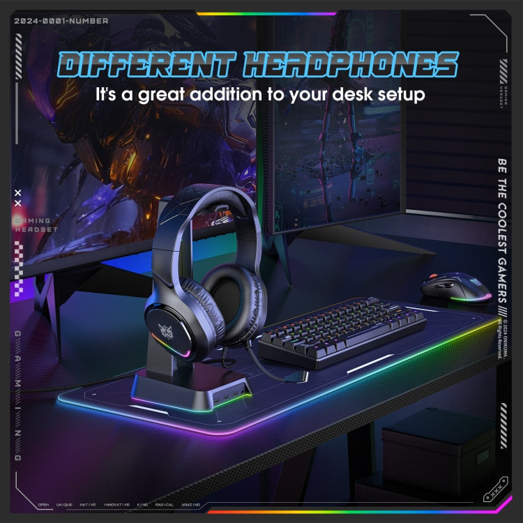 ONIKUMA X31 USB / 3.5mm Wired RGB Light Gaming Headset with Mic, Cable length: 2.2m(Black) - free shipping - PMC Jewellery - Order now!