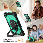 For Huawei Matepad SE 11 2024 Contrast Color Robot Silicone Hybrid PC Tablet Case(Black Mint Green)