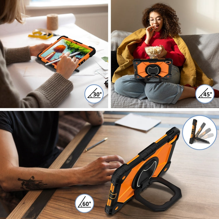 For Huawei Matepad SE 11 2024 Contrast Color Robot Silicone Hybrid PC Tablet Case(Black Orange) - Huawei by PMC Jewellery | Online Shopping South Africa | PMC Jewellery | Buy Now Pay Later Mobicred