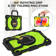 For Huawei Matepad SE 11 2024 Contrast Color Robot Silicone Hybrid PC Tablet Case(Black Yellow Green)