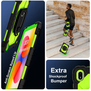 For Huawei Matepad SE 11 2024 Contrast Color Robot Silicone Hybrid PC Tablet Case(Black Yellow Green)