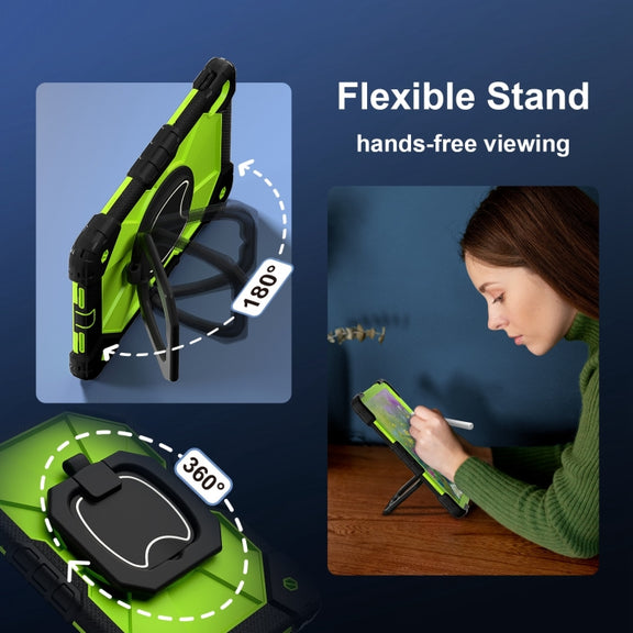 For Huawei Matepad SE 11 2024 Contrast Color Robot Silicone Hybrid PC Tablet Case(Black Yellow Green)
