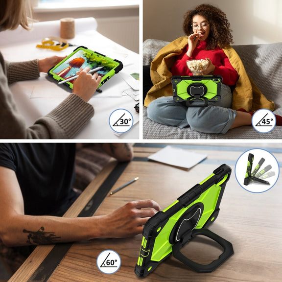 For Huawei Matepad SE 11 2024 Contrast Color Robot Silicone Hybrid PC Tablet Case(Black Yellow Green)