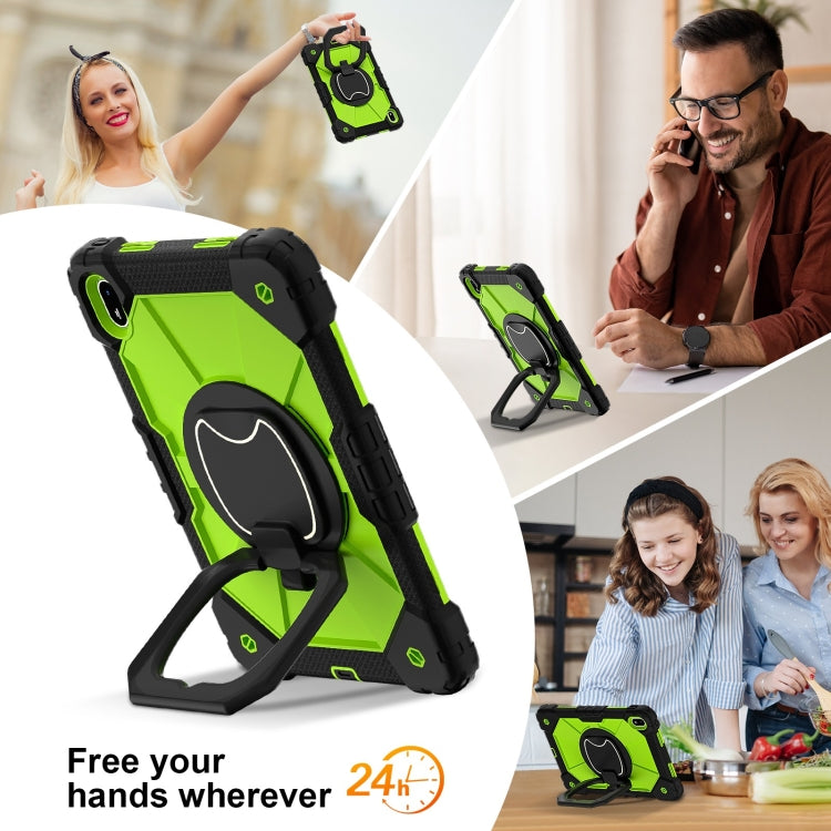 For Huawei Matepad SE 11 2024 Contrast Color Robot Silicone Hybrid PC Tablet Case(Black Yellow Green)