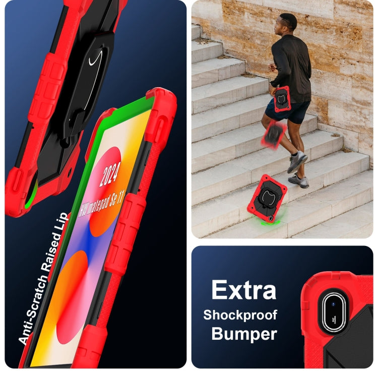 For Huawei Matepad SE 11 2024 Contrast Color Robot Silicone Hybrid PC Tablet Case(Red Black) - Huawei by PMC Jewellery | Online Shopping South Africa | PMC Jewellery | Buy Now Pay Later Mobicred